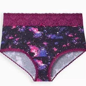 TORRID 5X WIDE LACE TRIM CHEEKY PANTY - COTTON GALAXY PURPLE